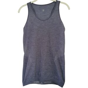Sweaty Betty Tank Top M Gray Ruched Sides Racer Back Activewear Athletic Medium